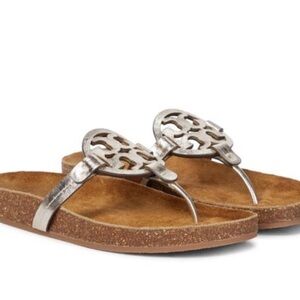 Tory Burch Miller Cloud Sandals – Metallic Gold Cork, Size 8.5